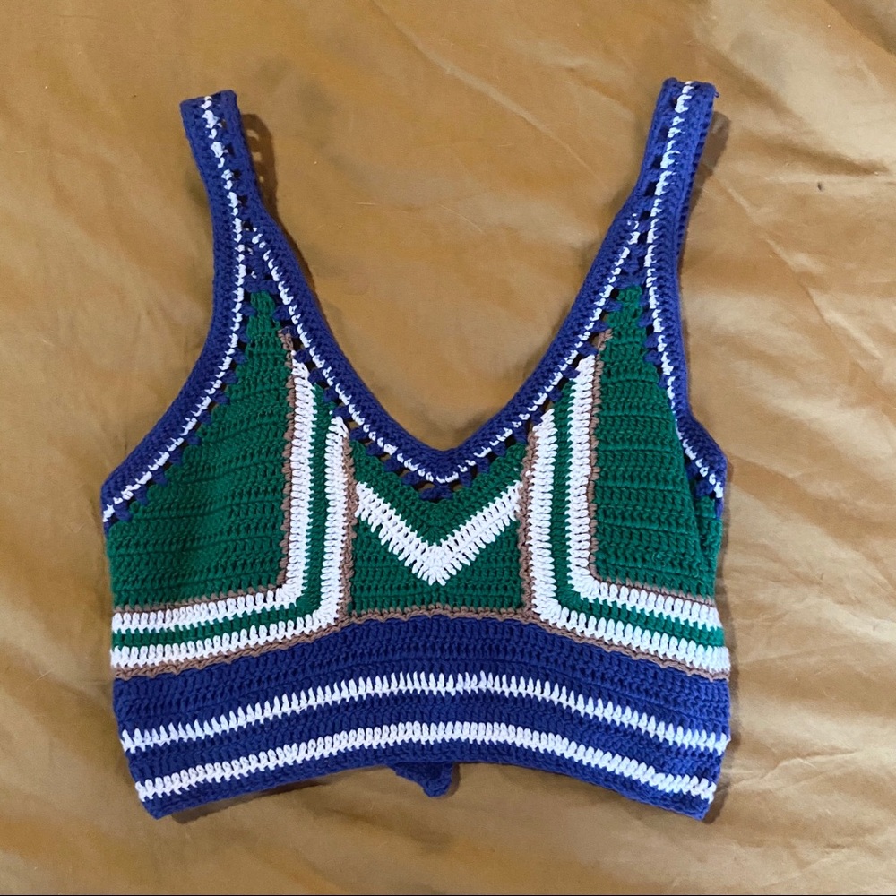 Topshop Knit Crochet Top